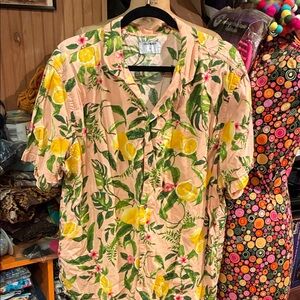 Old Navy Peach Floral Shirt
